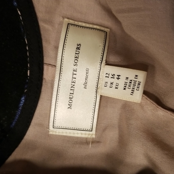 💕MOULINETTE SOEURS ANTHROPOLOGIE💕 Celestial Lace Maxi Dress Navy Blue 12 NWOT - Picture 13 of 14